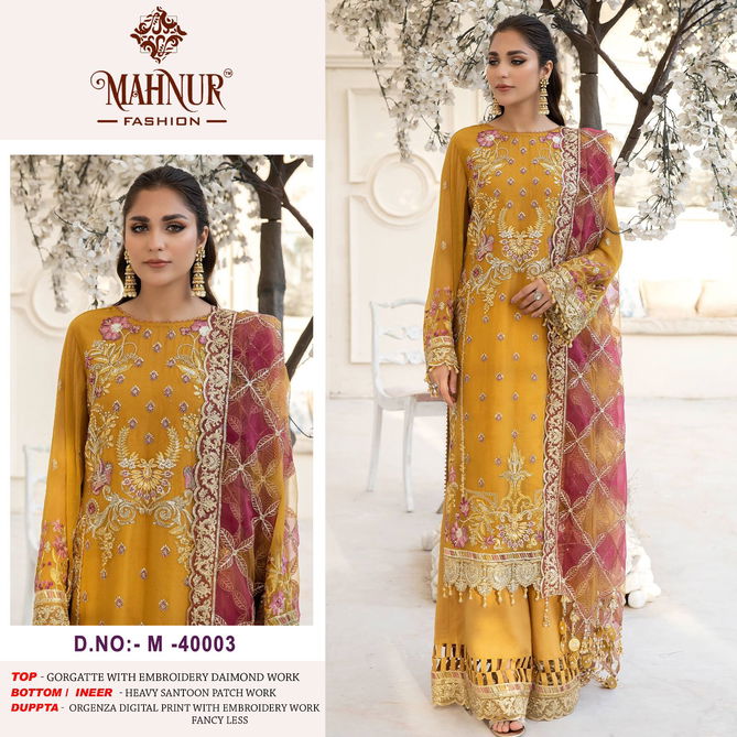 Mahnur Vol 40 Embroidery Georgette Pakistani Suits Wholesale Suppliers In Mumbai
